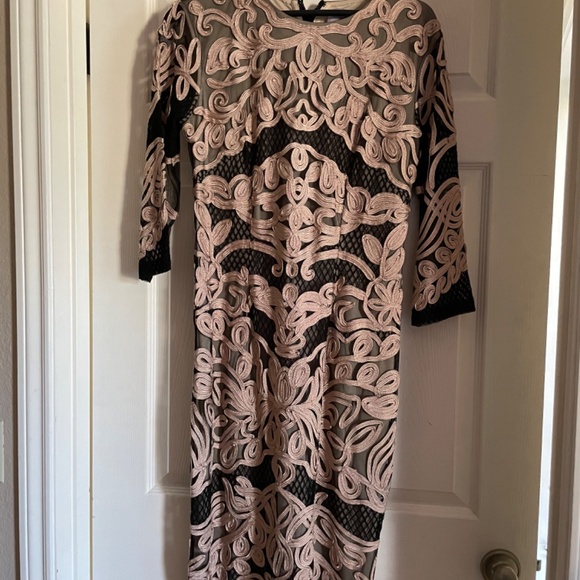 JS Collections black w beige lace  size 12 - Picture 7 of 7